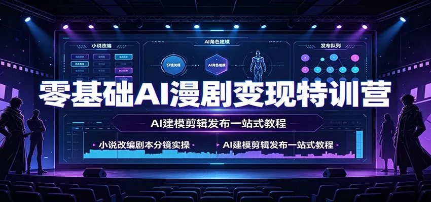 零基础AI漫剧变现特训营:小说改编剧本分镜实操,AI建模剪辑发布一站式教程 零基础AI漫剧变现特训营:小说改编剧本分镜实操,AI建模剪辑发布一站式教程